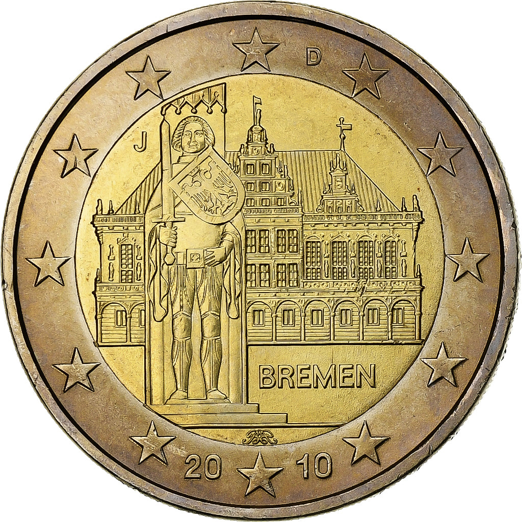 Deutschland, 2 Euro, Bremen, 2010, Hamburg, Bi-Metallic, UNZ