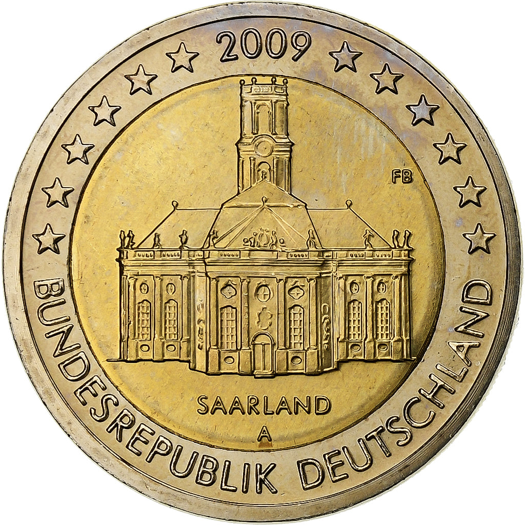 Germany, 2 Euro, Saarland, 2009, Berlin, Bi-Metallic, MS(63)