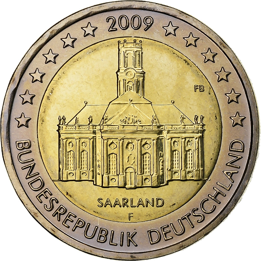 Duitsland, 2 Euro, Saarland, 2009, Stuttgart, Bi-Metallic, UNC-