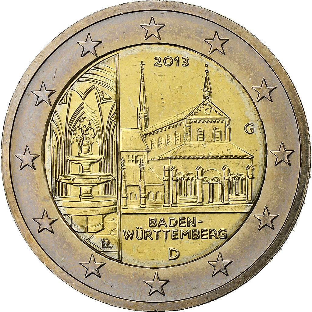 Germania, 2 Euro, Baden-Württemberg, 2013, Karlsruhe, Bi-metallico, SPL