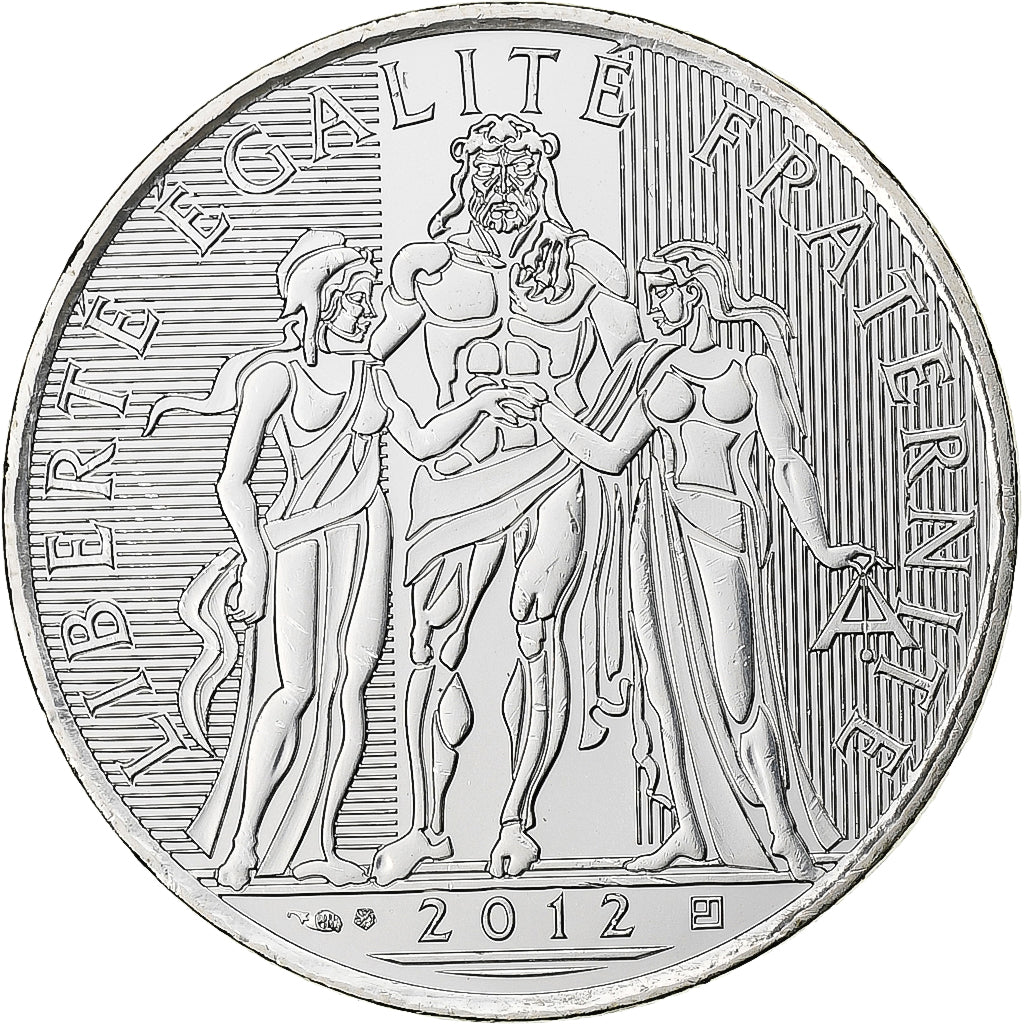 Francja, 10 Euro, Hercule, 2012, MDP, Srebro, MS(65-70)