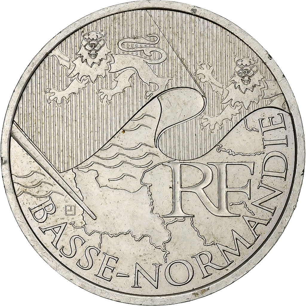 France, 10 Euro, Basse-Normandie, 2010, MDP, Silver, MS(60-62)