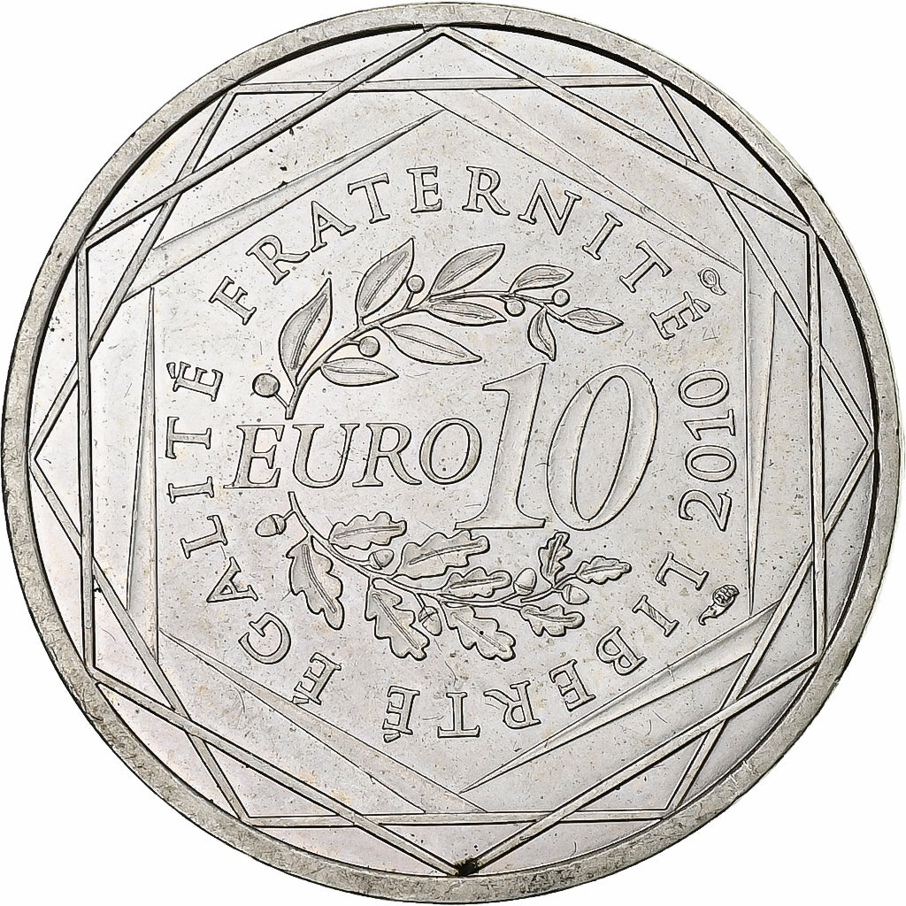 Francja, 10 Euro, Pays de la Loire, 2010, MDP, Srebro, MS(63)