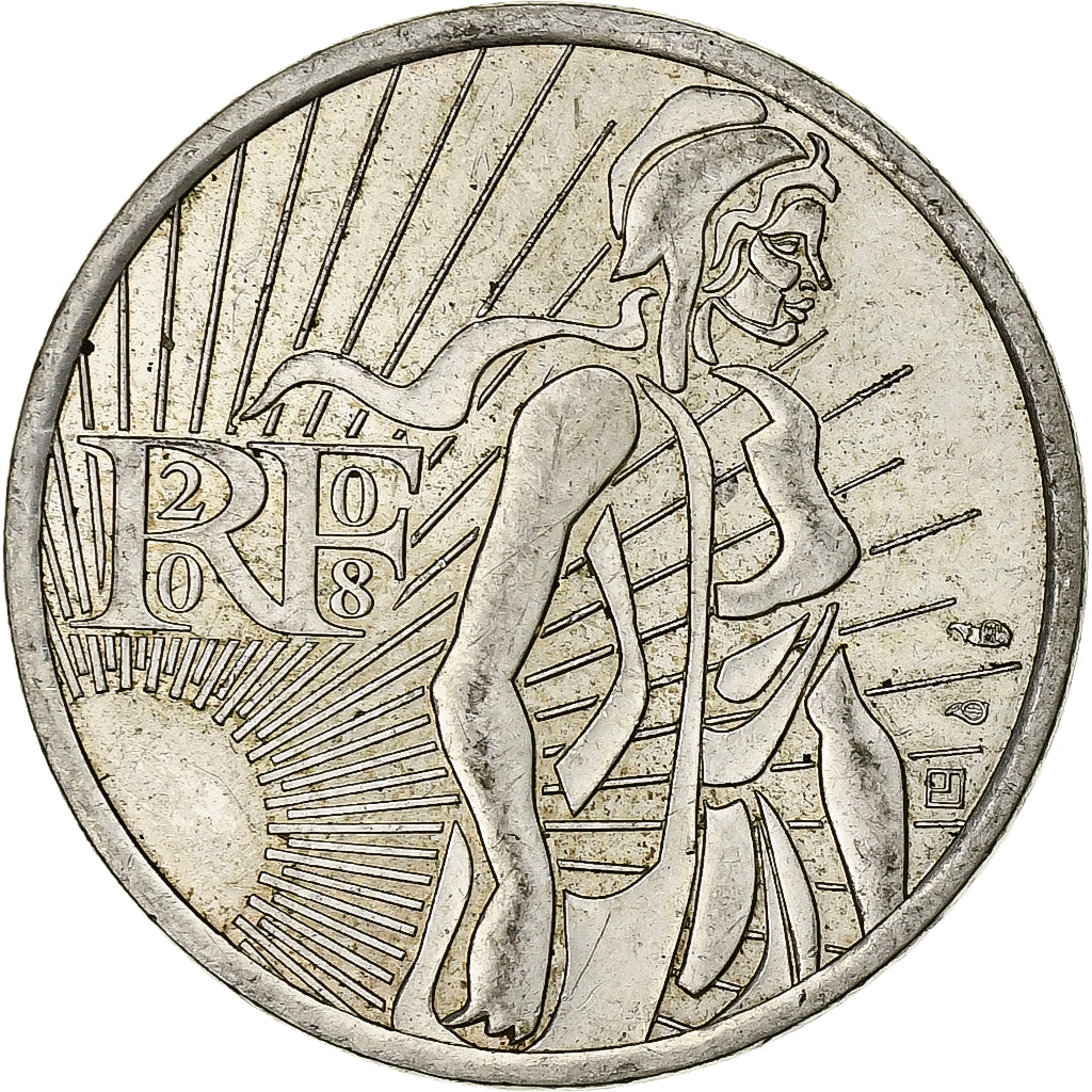 Francja, 5 Euro, Semeuse, 2008, MDP, Srebro, AU(55-58)