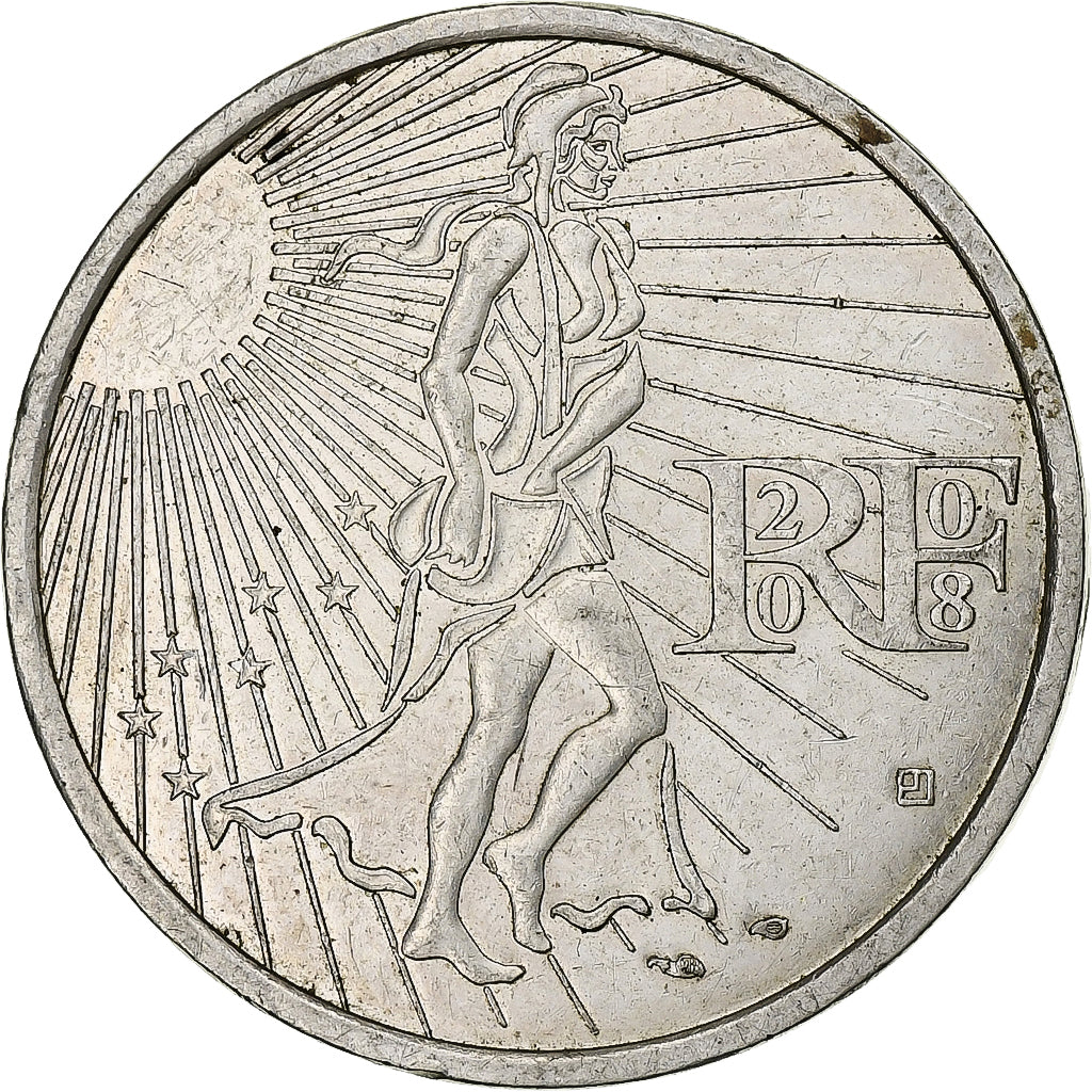 France, 15 Euro, Semeuse, 2008, MDP, Silver, AU(55-58)