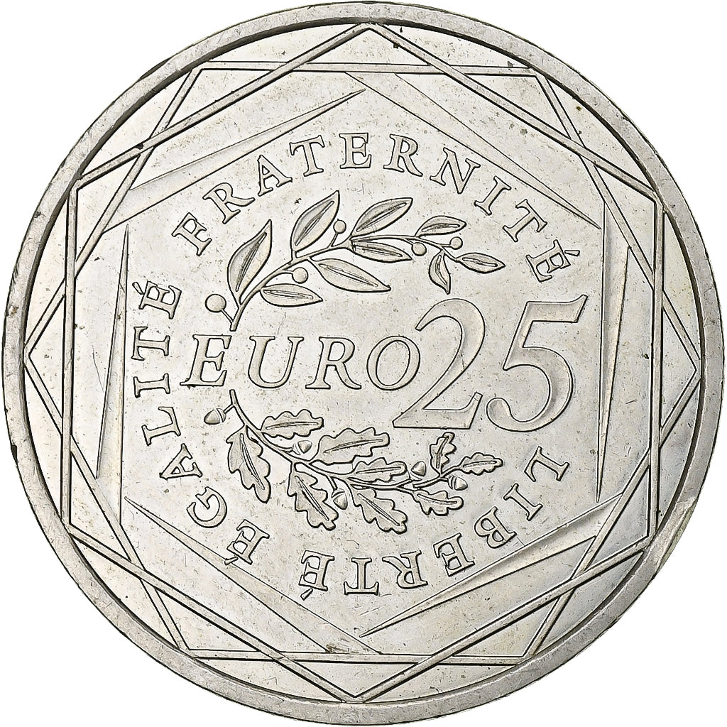 France, 25 Euro, Semeuse, 2009, MDP, Silver, MS(60-62)