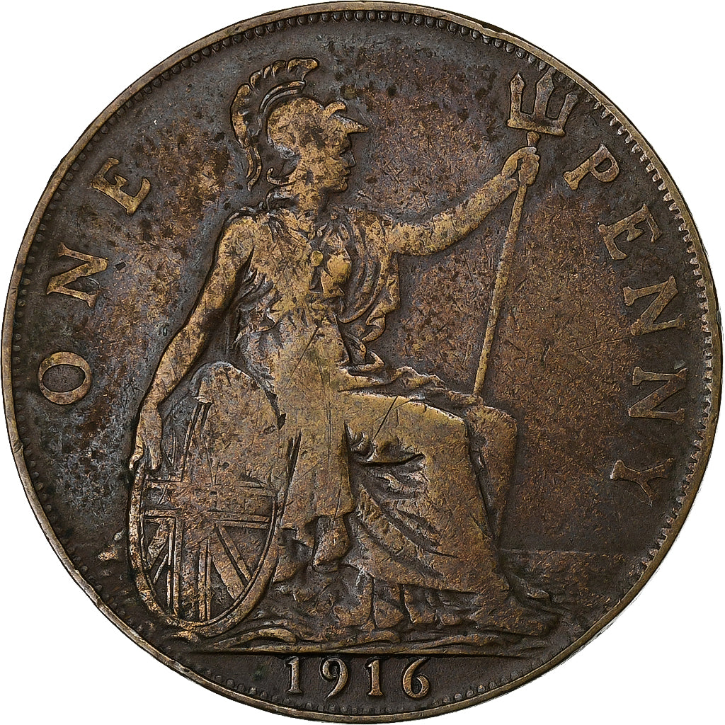 Gran Bretagna, George V, Penny, 1916, London, Bronzo, MB