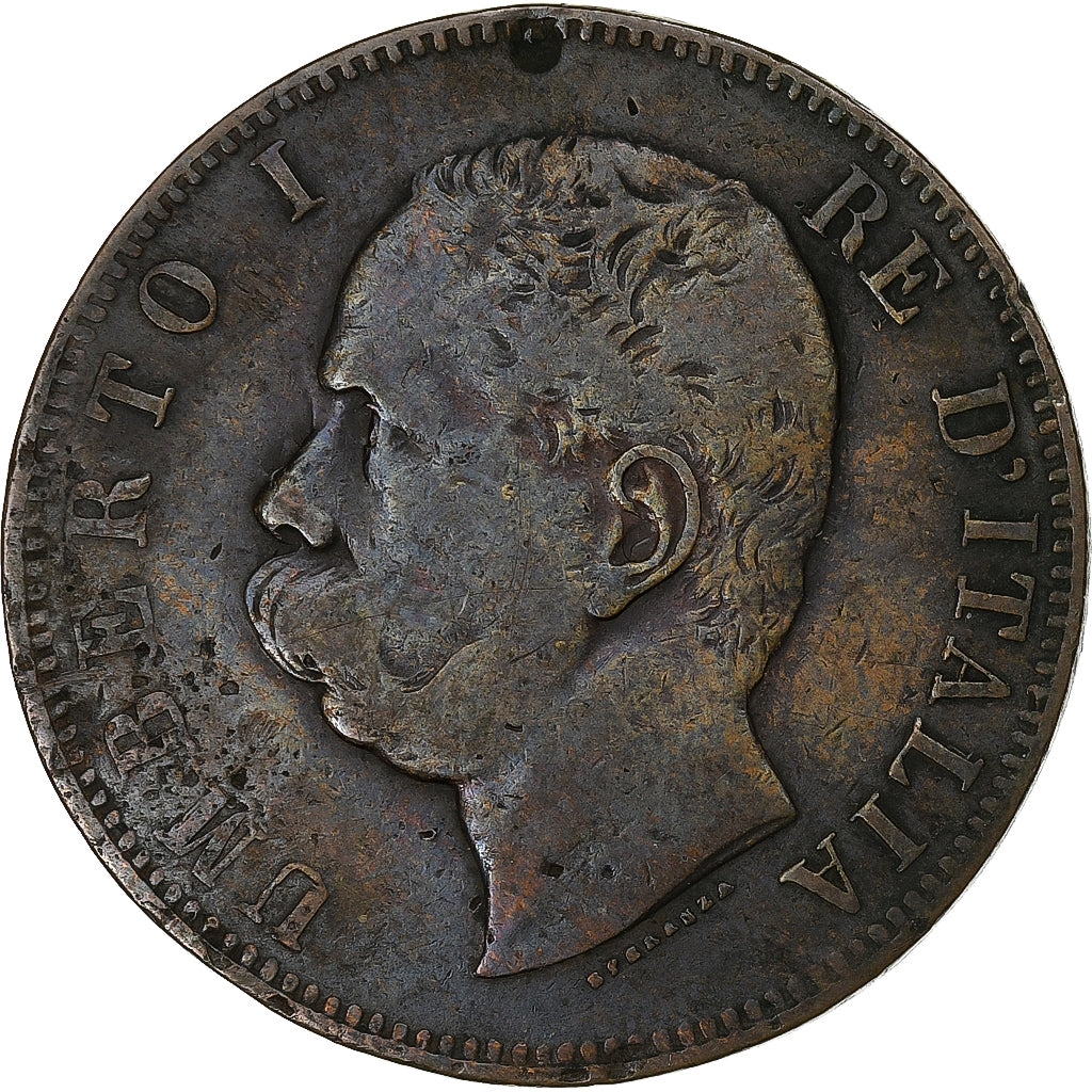 Italia, Umberto I, 10 Centesimi, 1893, Rome, Rame, MB+