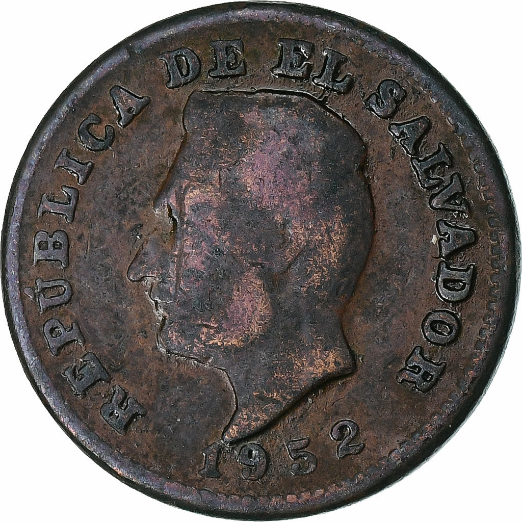 El Salvador, Centavo, 1952, San Francisco, Copper, VF(20-25)