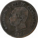 Camboja, Norodom I, 10 Centimes, 1860, Bronze, VF(20-25)