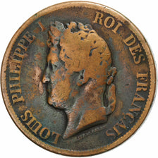 Antilles françaises, Louis-Philippe Ier, 10 Centimes, 1841, Paris, Bronze, TB