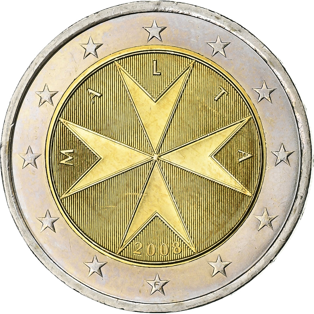 Malta, 2 Euro, 2008, Pessac, Bimetálico, MS(63)