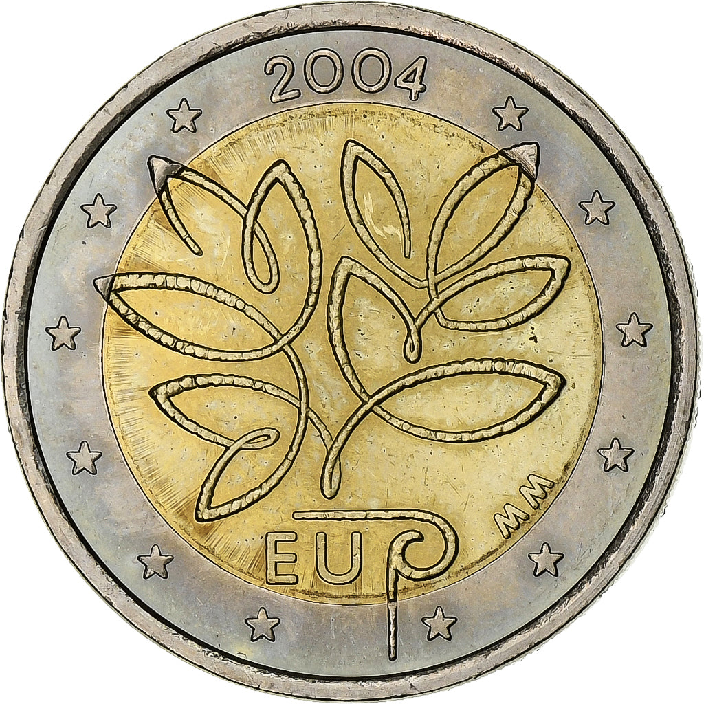Finland, 2 Euro, Enlargement of EU, 2004, Vantaa, Bi-Metallic, AU(55-58)