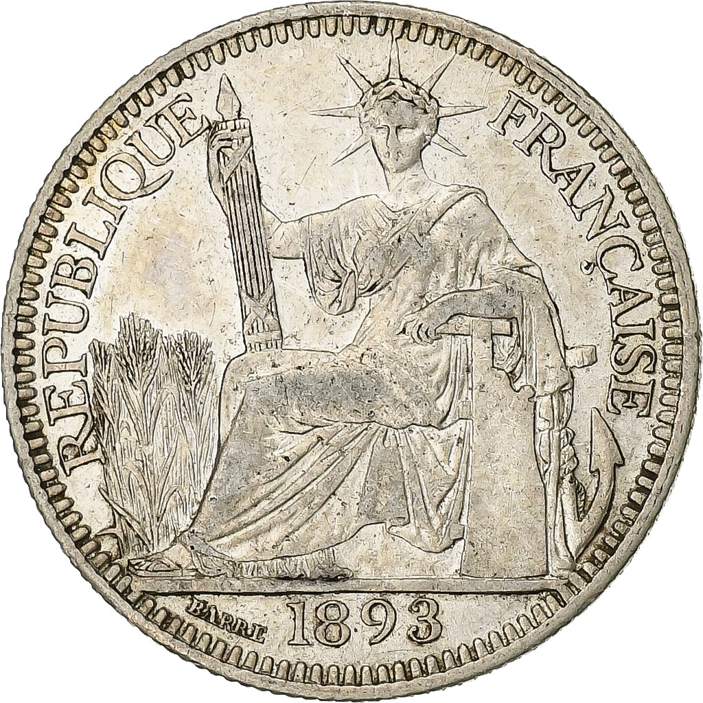 Indochine Française, 10 Centimes, 1893, Paris, Argent, TTB