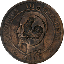France, Napoleon III, 10 Centimes, 1856, Rouen, Bronze, VF(20-25)