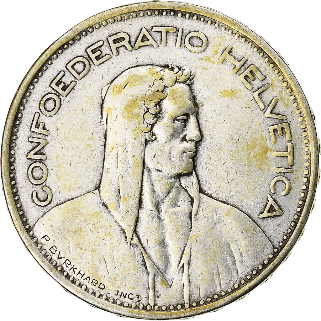 Switzerland, 5 Francs, Herdsman, 1932, Bern, Silver, VF(30-35)