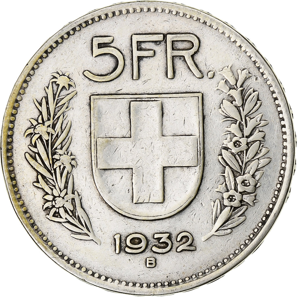 Switzerland, 5 Francs, Herdsman, 1932, Bern, Silver, VF(30-35)
