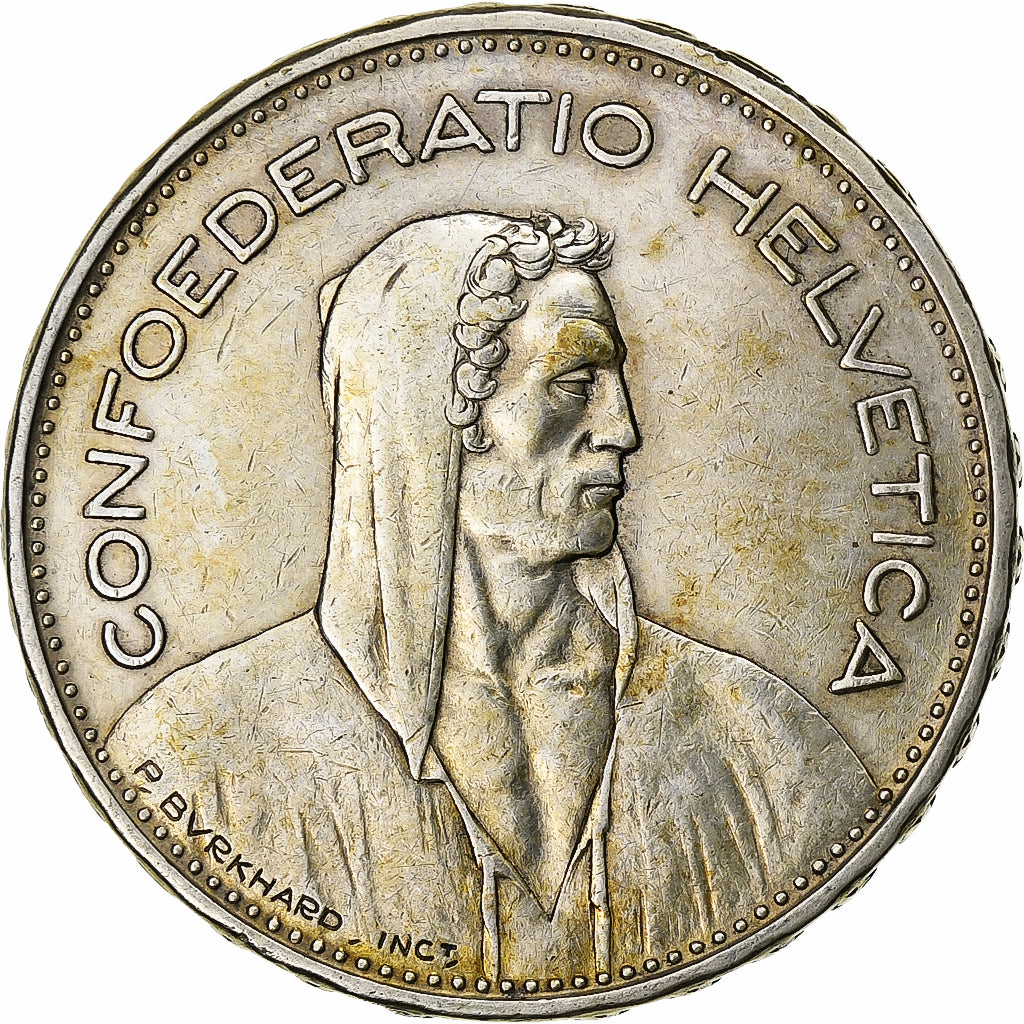 Switzerland, 5 Francs, Herdsman, 1932, Bern, Silver, VF(30-35)