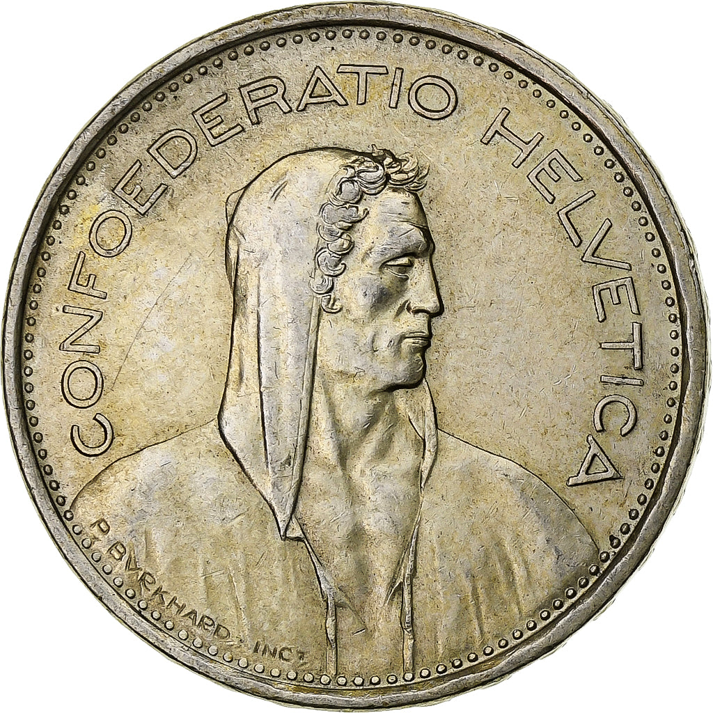 Suiza, 5 Francs, Herdsman, 1966, Bern, Plata, MBC