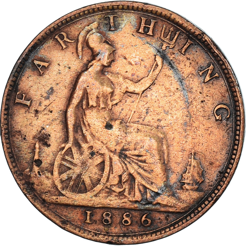 Munten, Groot Bretagne, Farthing, 1886