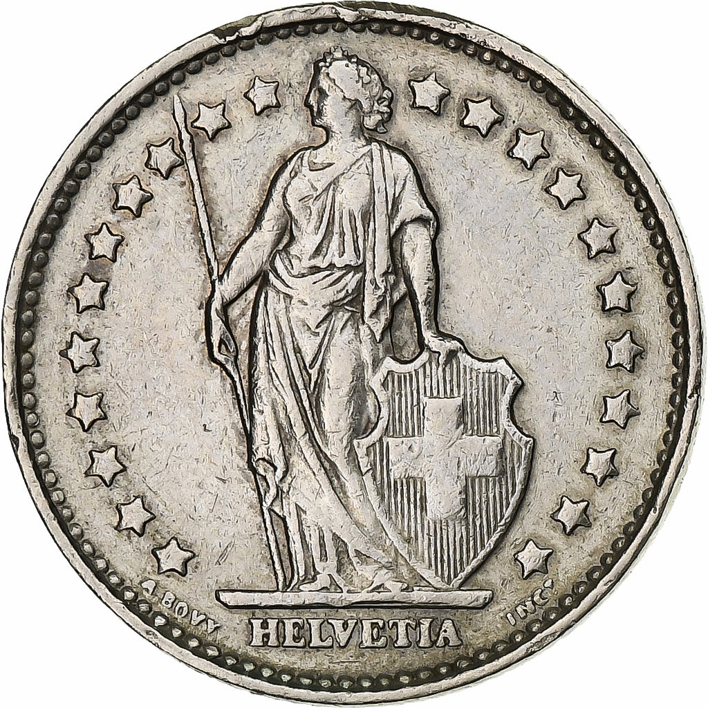 Suiza, Franc, Helvetia, 1968, Bern, Cobre - níquel, EBC