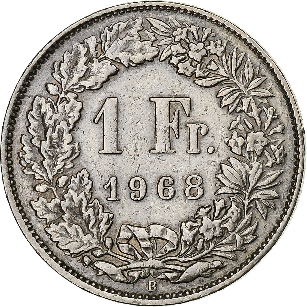 Suiza, Franc, Helvetia, 1968, Bern, Cobre - níquel, EBC