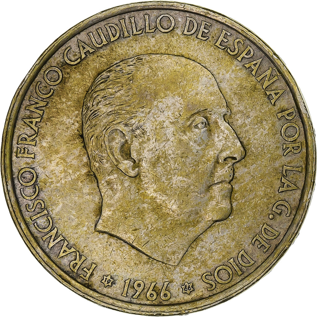Spain, Francisco Franco, 100 Pesetas, 1966, Madrid, Silver, AU(50-53)