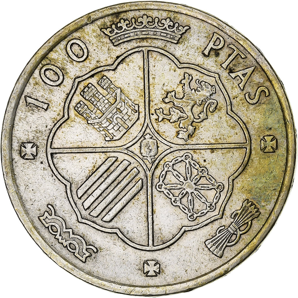 Spain, Francisco Franco, 100 Pesetas, 1966, Madrid, Silver, AU(50-53)