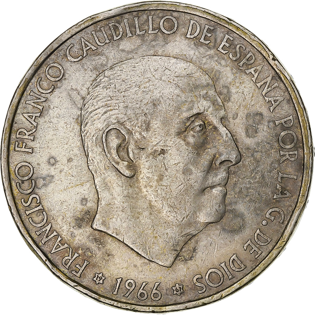 Spain, Francisco Franco, 100 Pesetas, 1967, Madrid, Silver, EF(40-45)