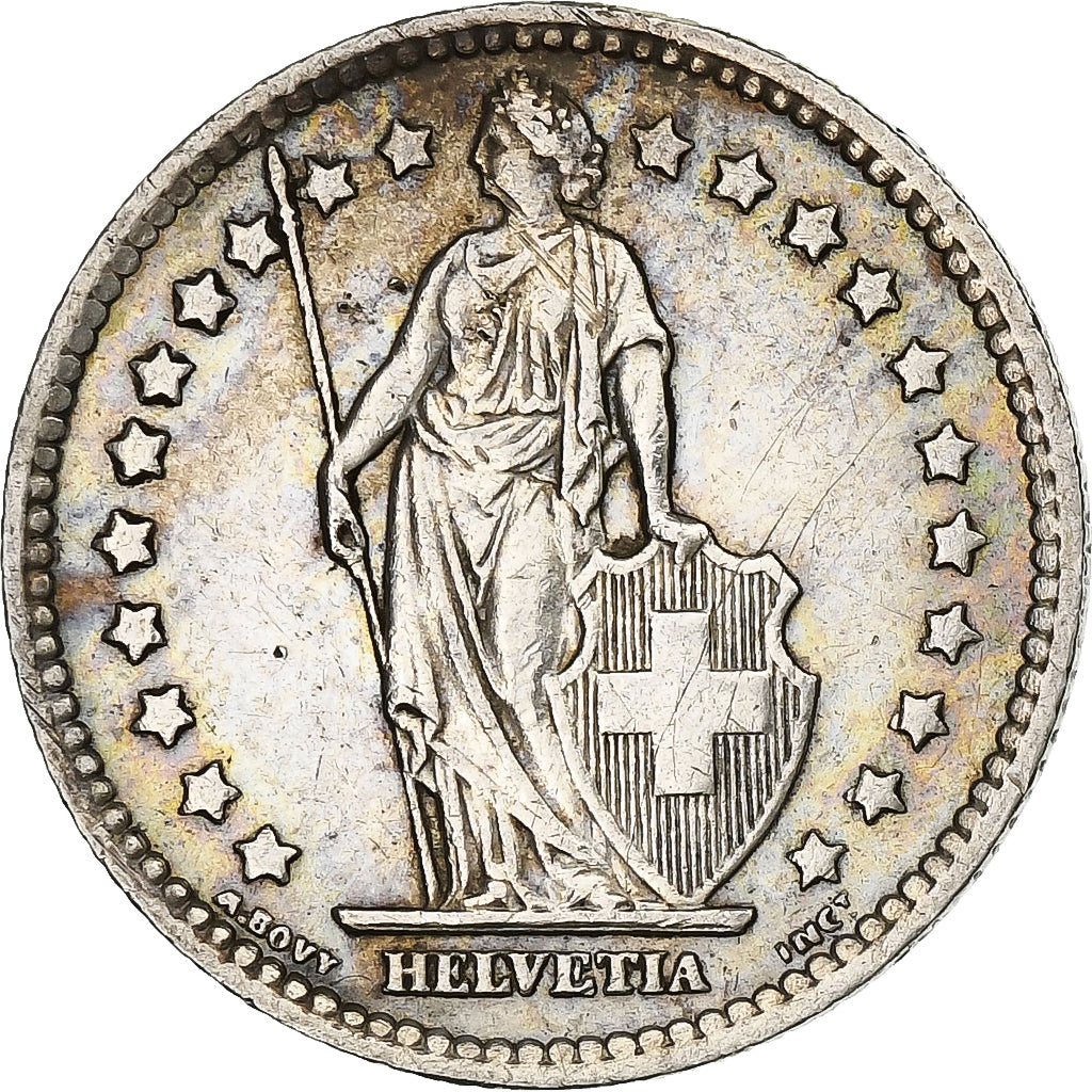 Suiza, Franc, Helvetia, 1943, Bern, Plata, MBC+