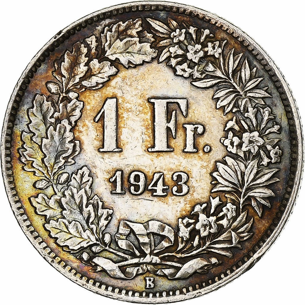 Suiza, Franc, Helvetia, 1943, Bern, Plata, MBC+