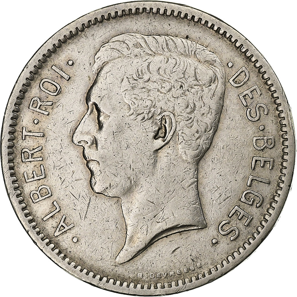 Belgique, Albert I, 1 belga - 5 francs, 1930, Bruxelles, Nickel, TTB