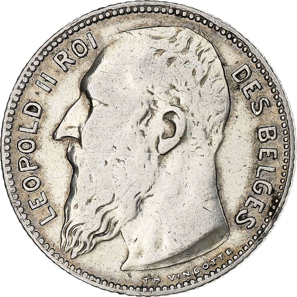 Belgium, Leopold II, Franc, 1909, Brussels, Silver, VF(20-25)