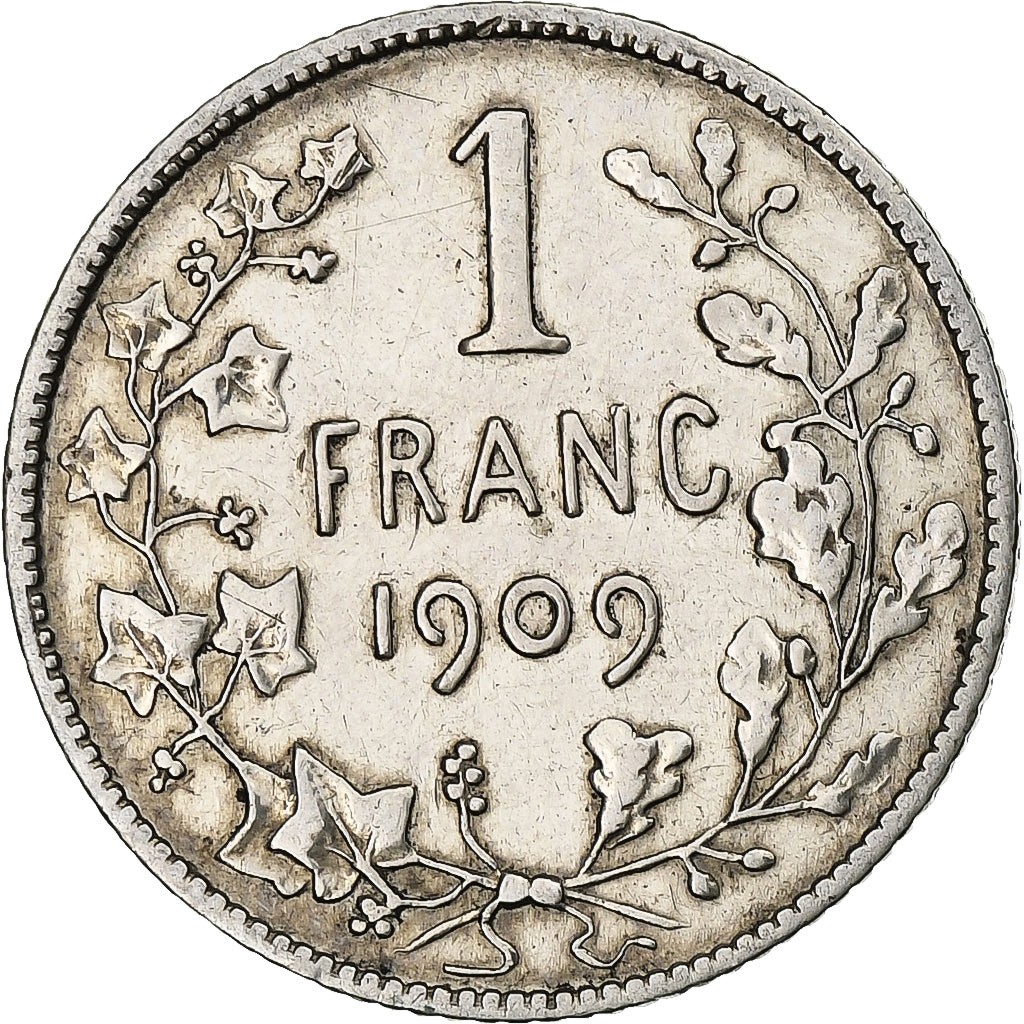 Belgium, Leopold II, Franc, 1909, Brussels, Silver, VF(20-25)