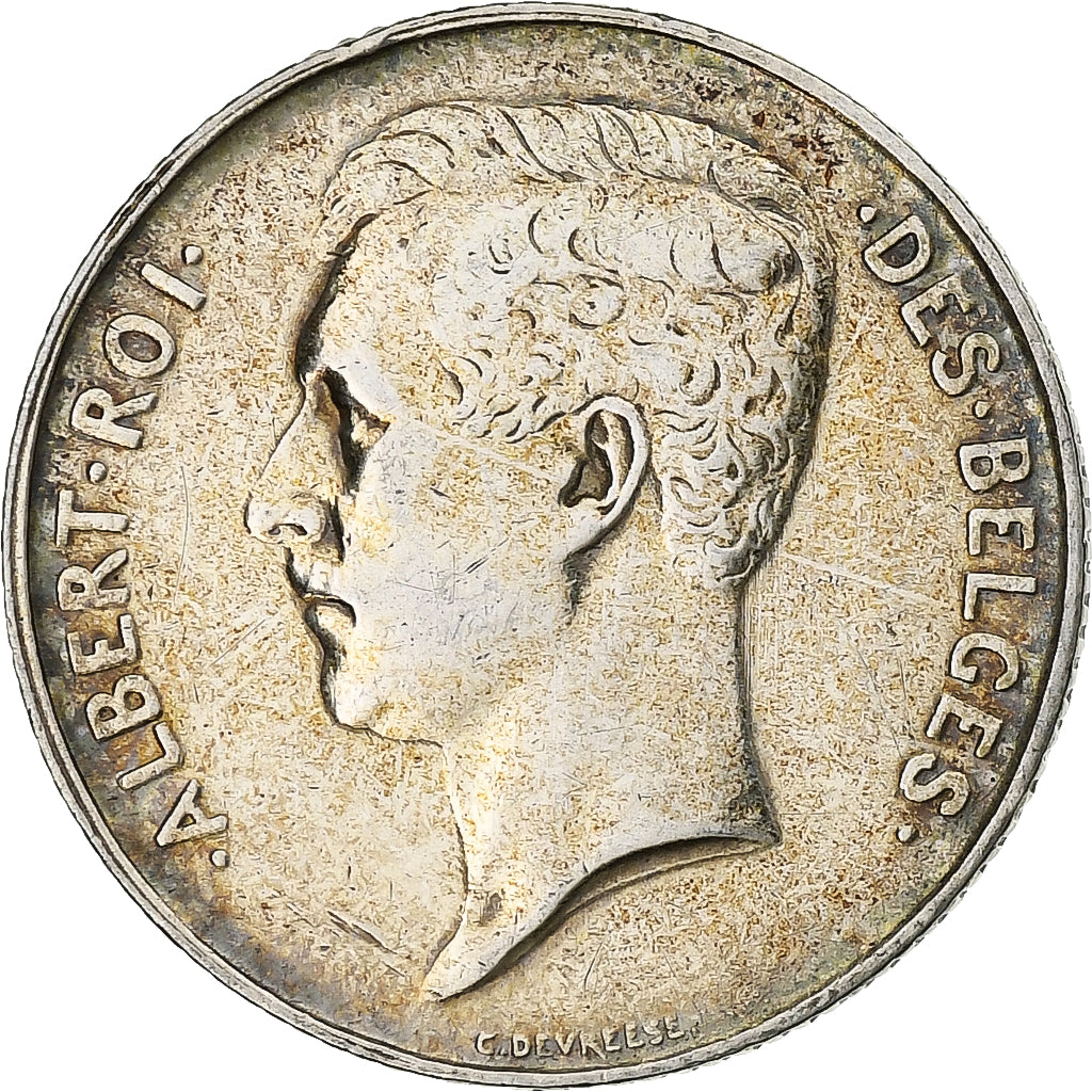 Belgium, Albert I, Franc, 1912, Brussels, Silver, VF(30-35)