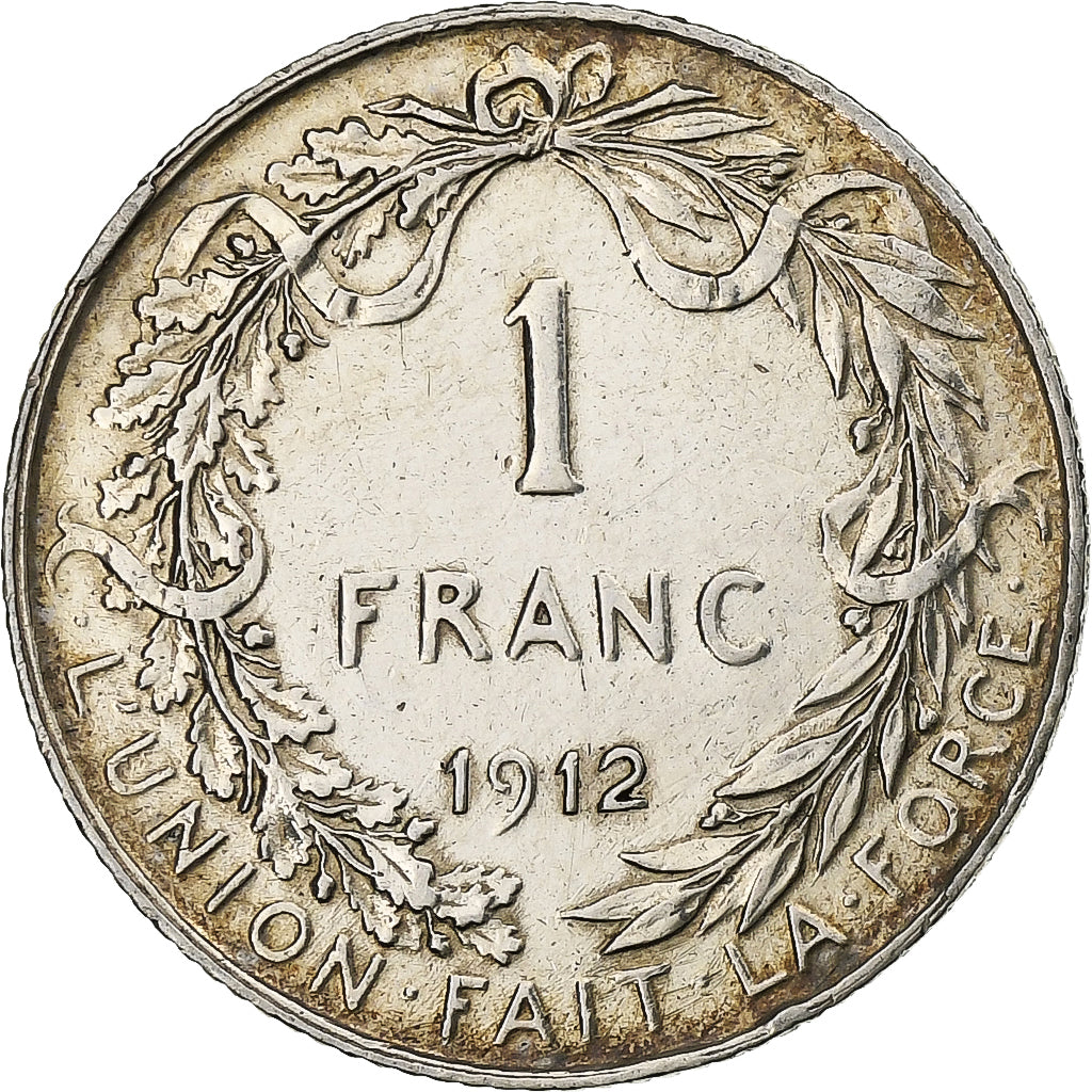 Belgium, Albert I, Franc, 1912, Brussels, Silver, VF(30-35)