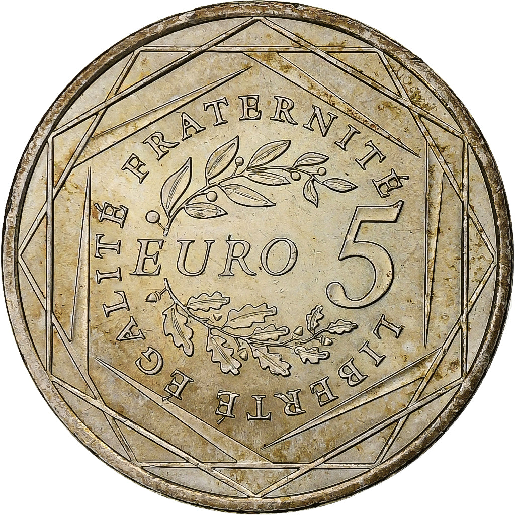 Francja, 5 Euro, Semeuse, 2008, MDP, Srebro, AU(50-53)
