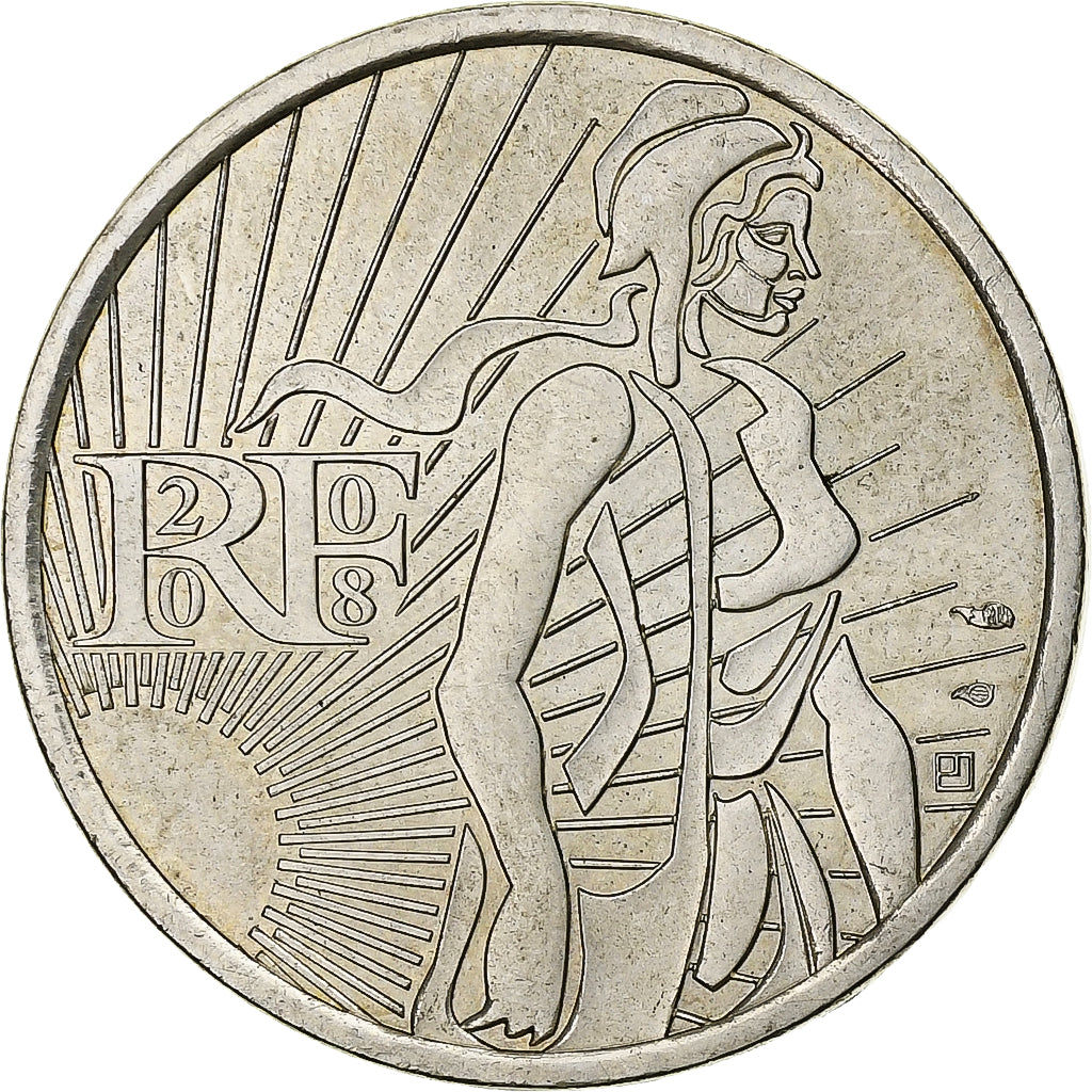 Francja, 5 Euro, Semeuse, 2008, MDP, Srebro, MS(60-62)