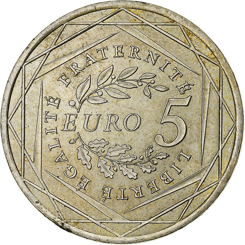 Francja, 5 Euro, Semeuse, 2008, MDP, Srebro, MS(60-62)