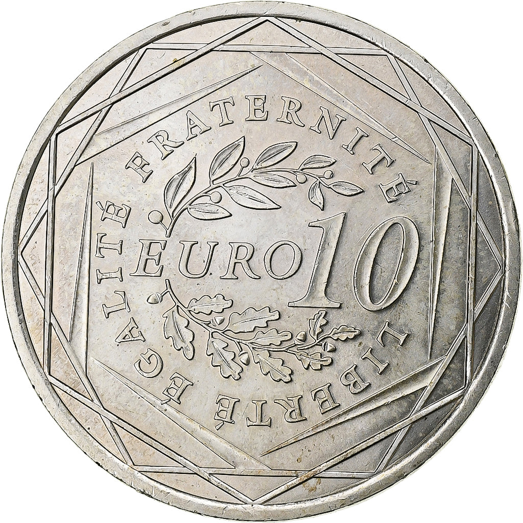 Francja, 10 Euro, Semeuse, 2009, MDP, Srebro, MS(63)
