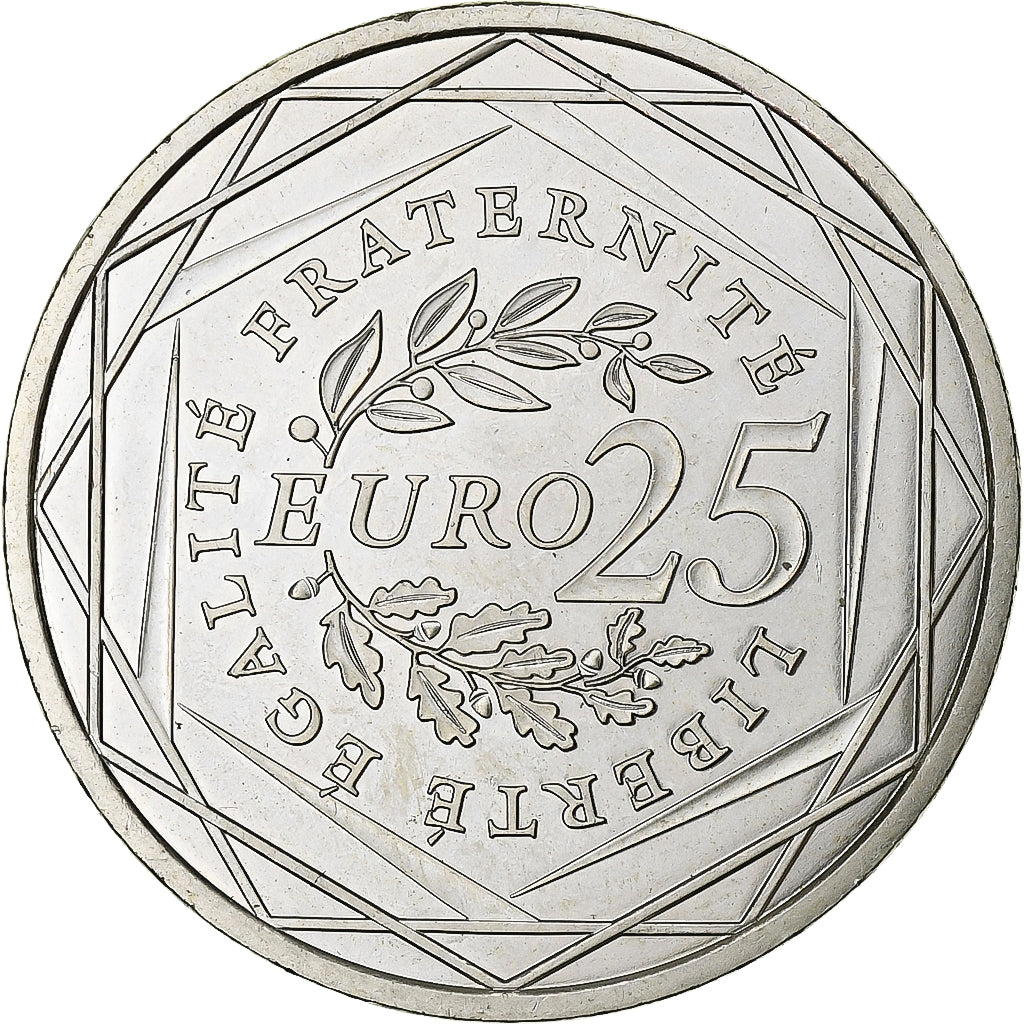 France, 25 Euro, Semeuse, 2009, MDP, Silver, MS(63)
