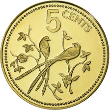 Belize, Elizabeth II, 5 Cents, 1976, Franklin Mint, Proof, Nickel-brass