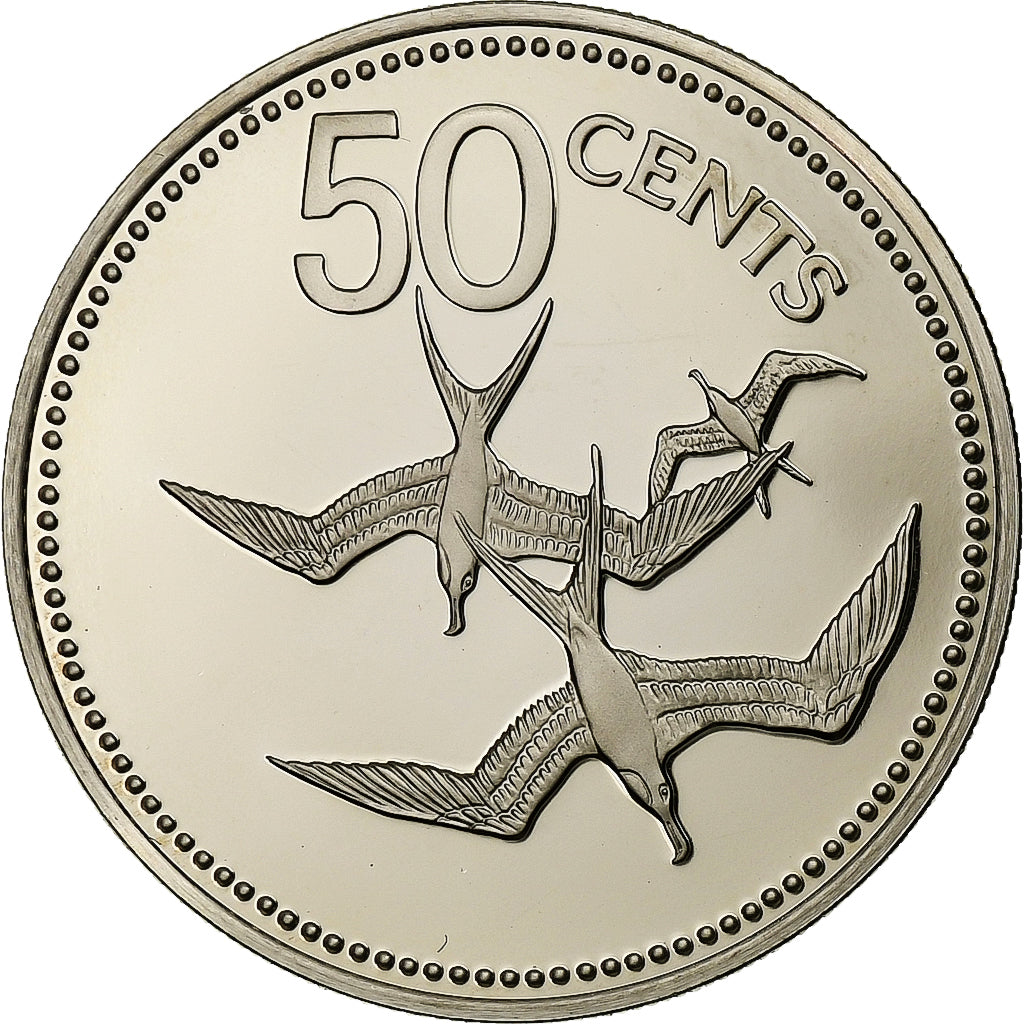 Belize, Elizabeth II, 50 Cents, 1976, Franklin Mint, Proof, Cupronickel, FDC