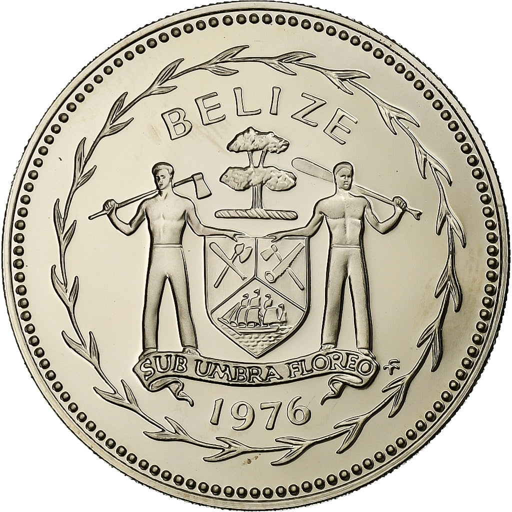 Belize, Elizabeth II, 50 Cents, 1976, Franklin Mint, Proof, Cupronickel, FDC