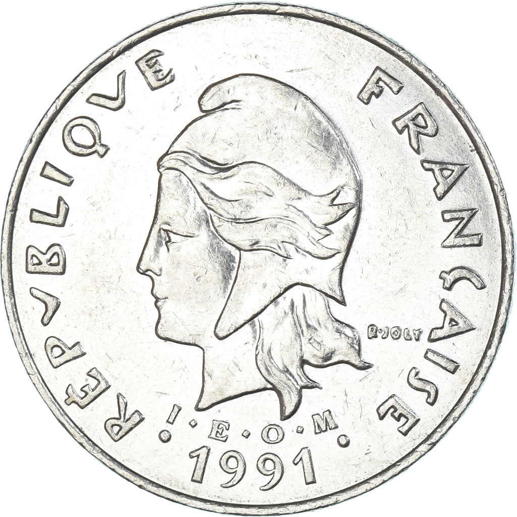 Moeda, Nova Caledónia, 50 Francs, 1991