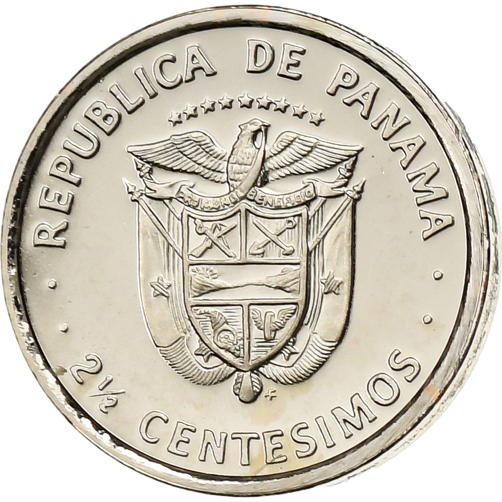 Panama, 2-1/2 Centesimos, 1975, Franklin Mint, Proof, Copper-Nickel Clad Copper