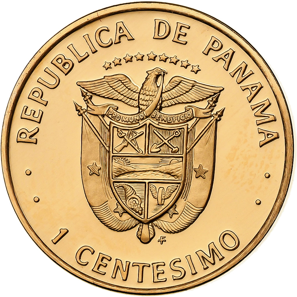 Panama, Centesimo, 1975, Franklin Mint, BE, Copper Plated Zinc, FDC