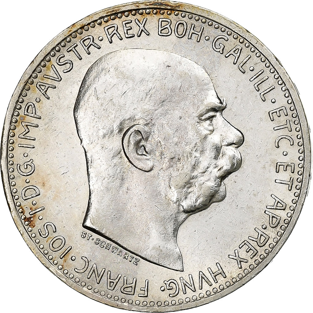 Austria, Franz Joseph I, Corona, 1914, Vienna, Silver, AU(50-53)