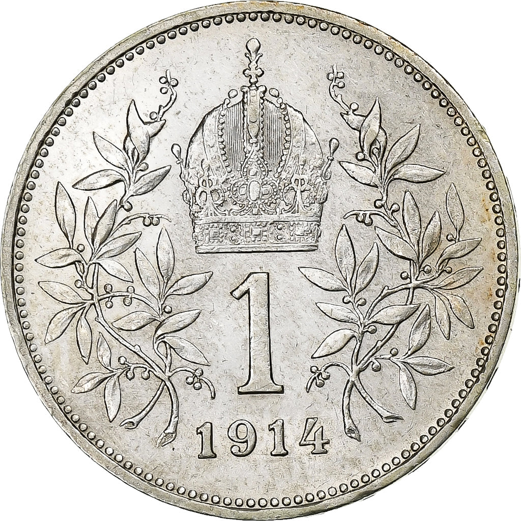 Austria, Franz Joseph I, Corona, 1914, Vienna, Silver, AU(50-53)