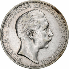 Royaume de Prusse, Guillaume II, 3 Mark, 1909, Berlin, Argent, TTB+